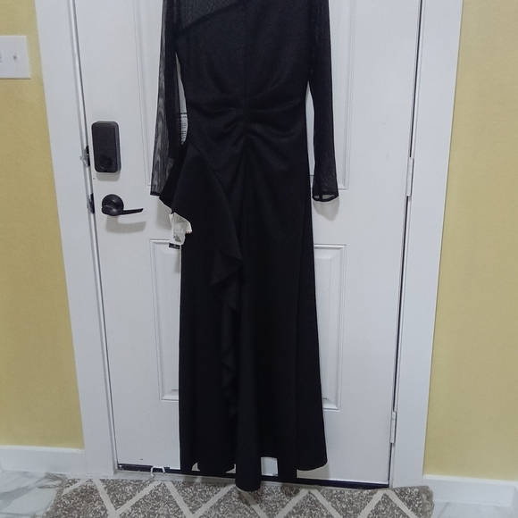 Xscape One Shoulder Black Dress*128* - Picture 5 of 7